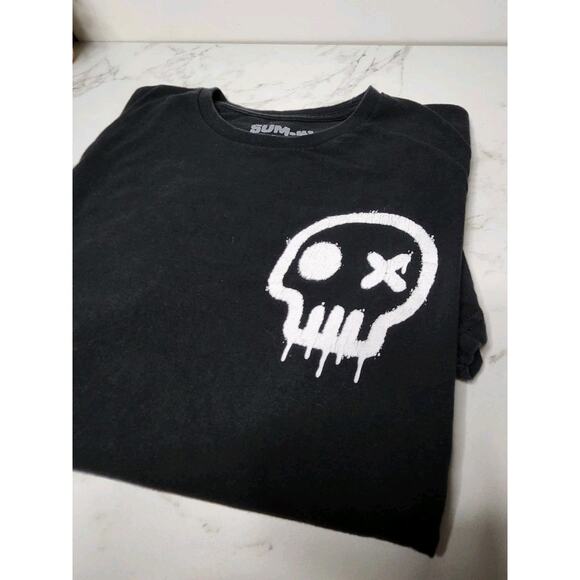 Sum 41 Band T-Shirt Black Skull Logo Size LARGE - Picture 5 of 10